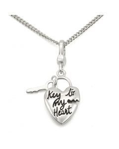 JCES430 Silver 925 Sterling Silver Chain Key to my heart Pendant 