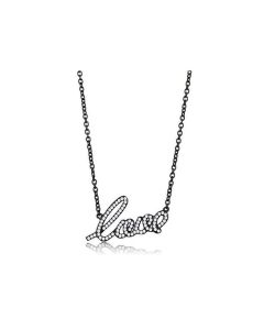 JCE3217 IP Black(Ion Plating) Stainless Steel Chain Pendant with AAA Grade CZ in Clear