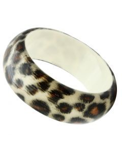 JCE033 Resin Bangle with Synthetic Synthetic Stone in Animal pattern