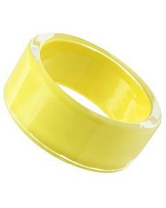 JCE042 Resin Bangle with Synthetic Synthetic Stone in Citrine Yellow